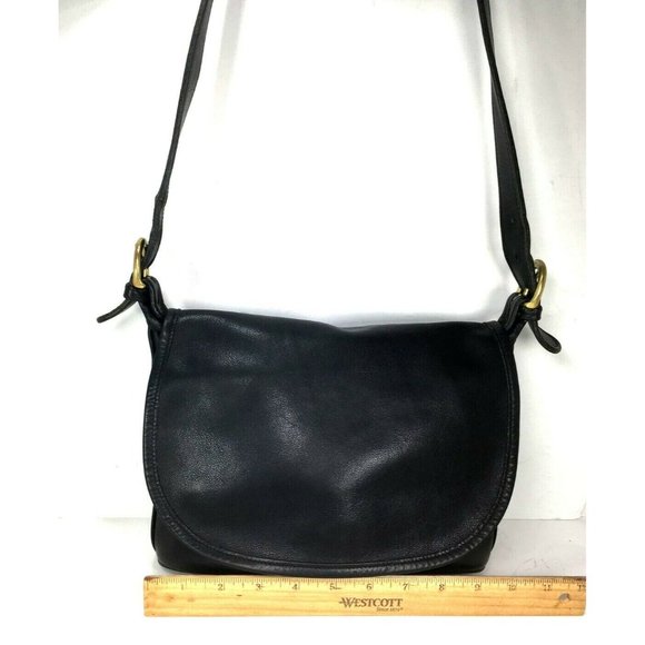 Coach Fletcher 4150 Vintage Black Soft Leather Flap Shoulder Bag - Picture 7 of 12